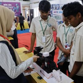 Students demonstrating a project